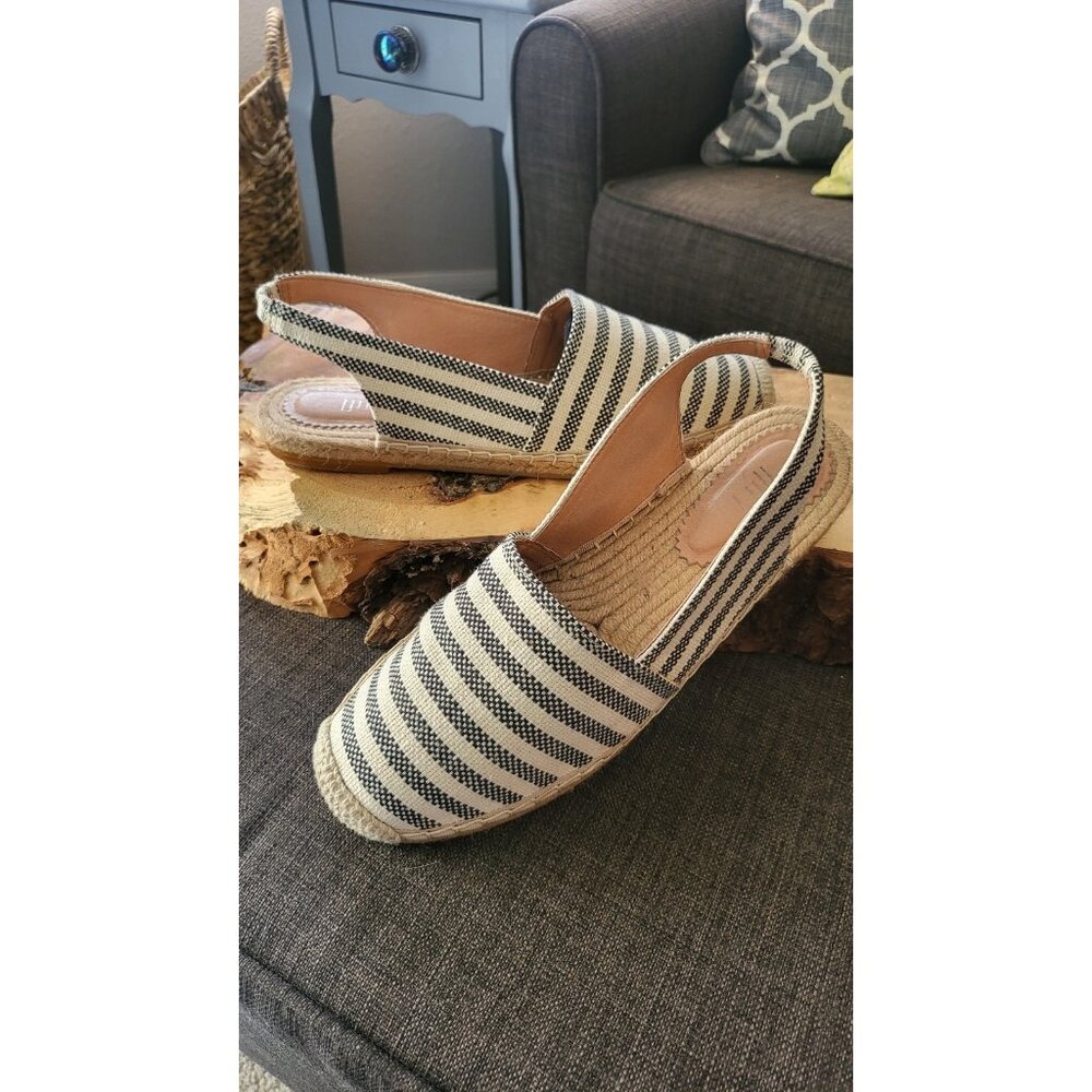 J. JILL BAYLA SLINGBACK ESPADRILLE in Black Neutral size 9.5